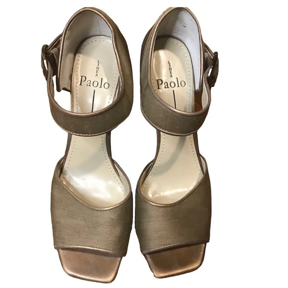 Linea Paolo “Vero Guoio” Bronze Heeled Sandals. Size 8 - Picture 1 of 8
